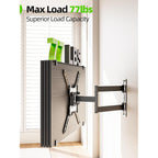 USX Mount TV Wall Mount for Most 26-60 Inch TVs up to 77 lbs, Full Motion Wall Mount TV Bracket with Swivel Tilt Single Stud Design for Corner, Max VESA 400x400mm fit Most 32 40 42 43 50 55 60 TVs