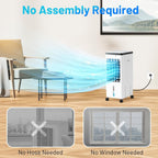 Portable Air Conditioners,Evaporative Swamp Air Cooler 3-In-1 Free Standing Cooling Ac Unit With Fan & Humidifier,Windowless Portable Ac Unit With Remote, Fast Cooling, 7H Timer For Bedroom,Office
