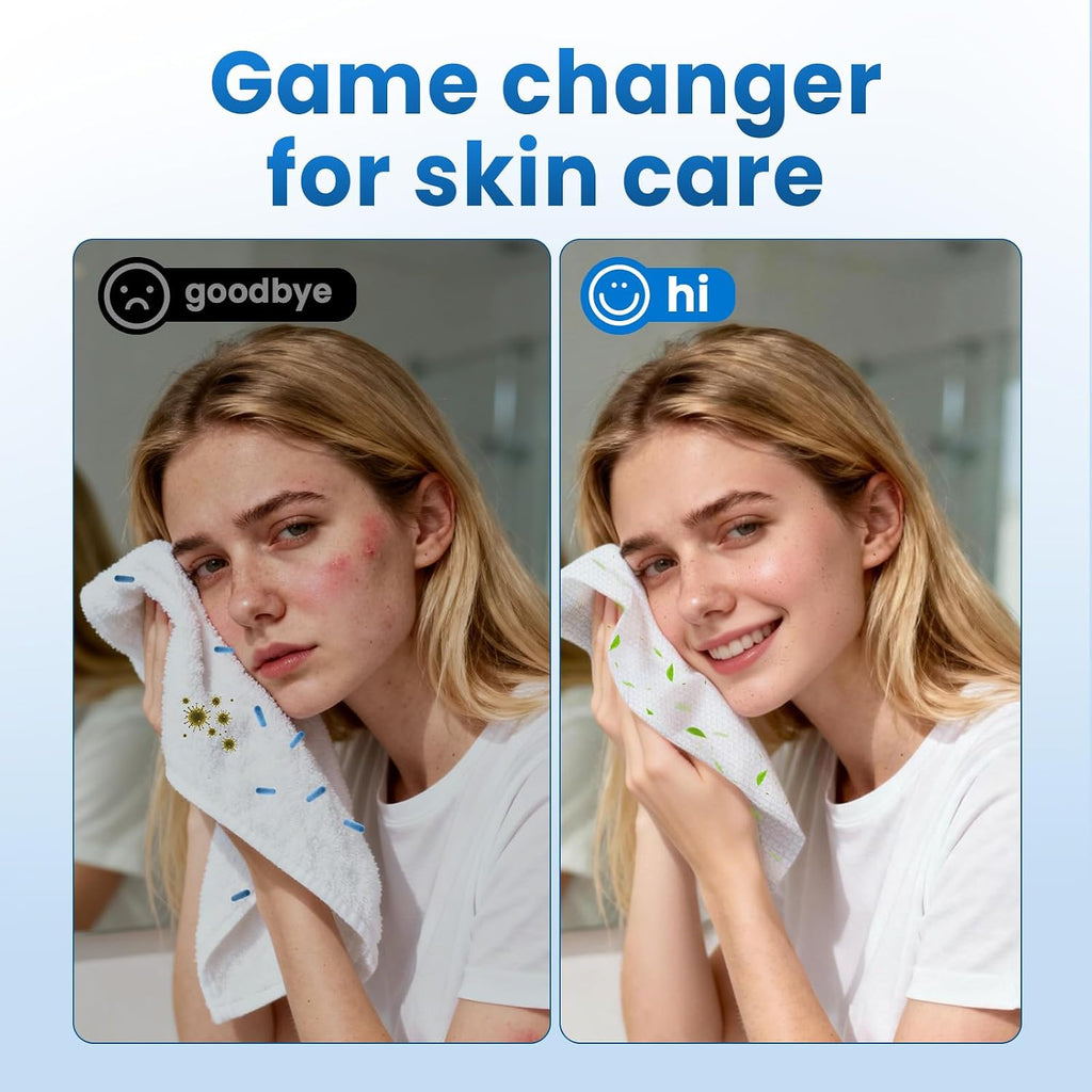 Borje Face Towels Xl, Disposable Face Towel 10" X 12", 100 Count (2 Packs Of 50), 100% Usda Biobased Facial Towelettes, Ultra Soft & Hygienic Makeup Remover Dry Wipes For Women Cleansing
