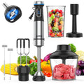 Ganiza Immersion Blender Handheld, 6 In 1 Hand Blender Stainless Steel Blade, 15 Speed Stick Blenders Electric, 800Ml Mixing Beaker, 600Ml Chopper, Whisk, Frother, Potato Masher