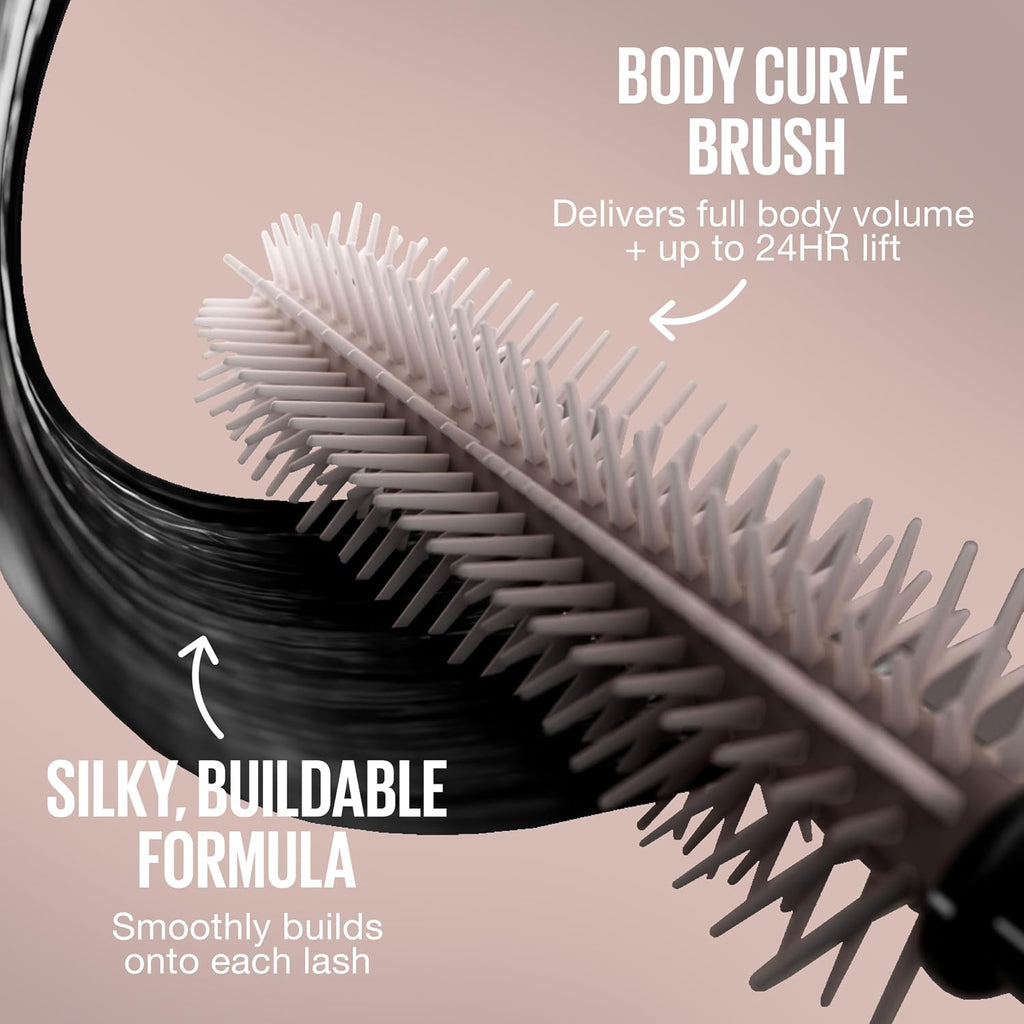 Maybelline Lash Sensational Body Washable Mascara, Volume And Length Formula For 24Hr Lash Lift, Smudge And Clump-Resistant, Brownish Black