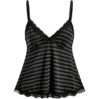 SOLY HUX Womens Y2K Lace Cami Sleeveless Striped Spaghetti Strap Camisole Gothic Babydoll Tops