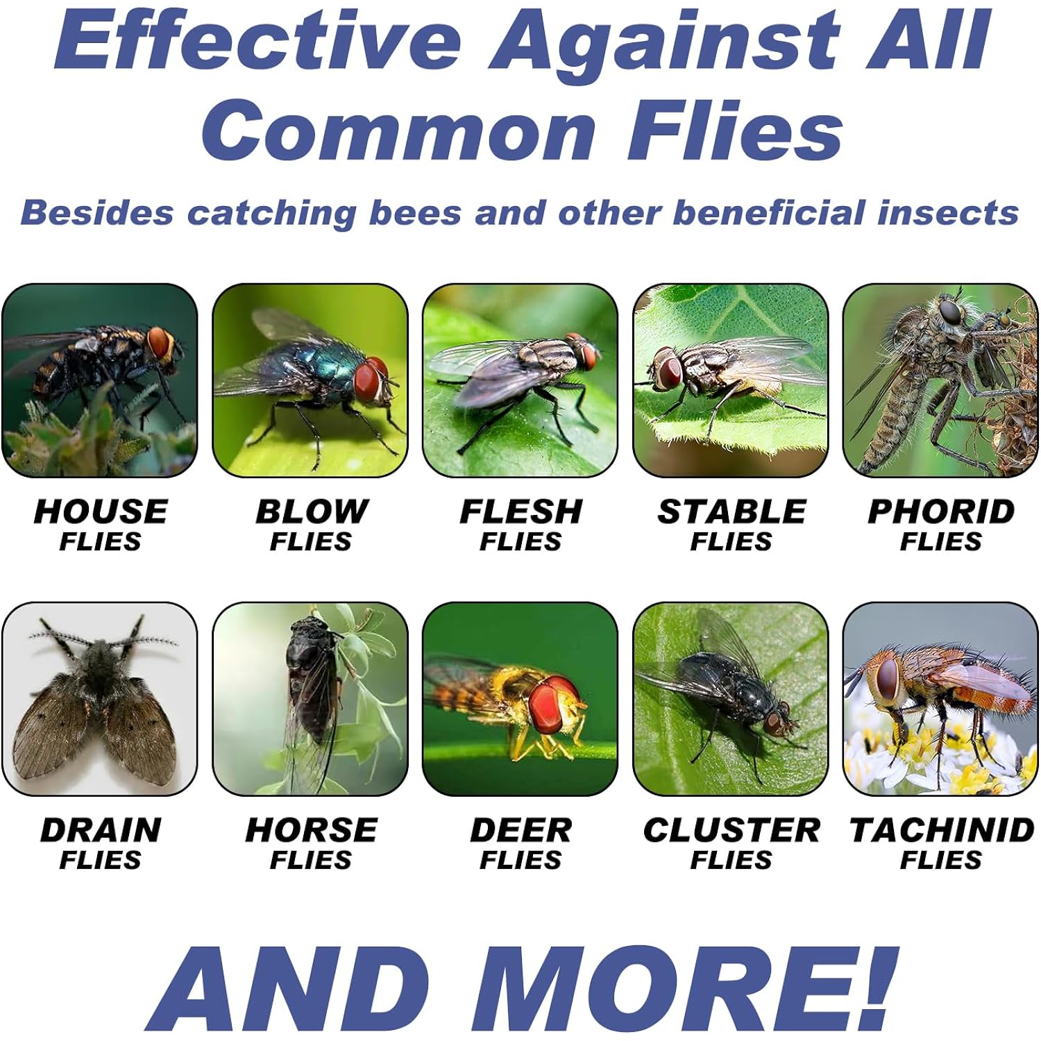 Disposable Fly Traps 6 Pack Bags Outdoor, Flies Catcher Traps With Natural Pre-Bait Refill Repellent, Reusable Stable Horse Ranch Trapper Outdoor Hanging Fly Killer Helps Control Flies
