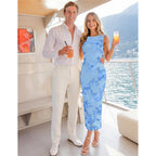 Merokeety Women'S Summer Floral Bodycon Maxi Dress 2026 Slit Mesh Sleeveless Formal Wedding Guest Cocktail Party Long Dresses