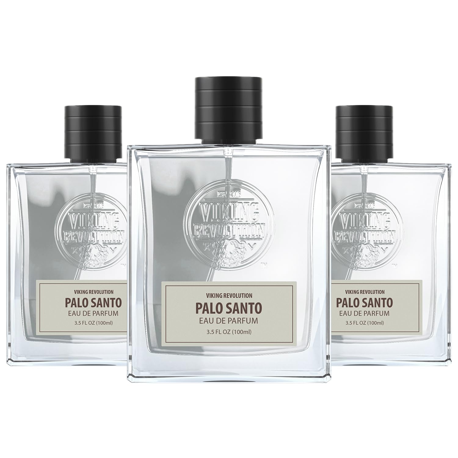 Viking Revolution Palo Santo Cologne For Men - Eau De Parfum - With Notes Of Palo Santo, Wild Pine, Bergamot, Incense, White Sage, Cedarwood, And Raw Resin - (3 Pack, 3.4 Fl Oz Each)