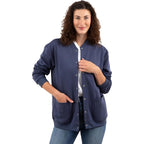 Rr & Ed Essentials Womens Fleece Snap Front Cardigan, Soft Lightweight Sweatshirt For Women, Baseball Jacket With Pockets