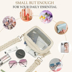 LOXOMU Clear Crossbody Bag Stadium Approved - Waterproof Clear Purses for Women Stadium Bag with Adjustable Guitar Strap | Stadium Approved, Waterproof, Stadium Approved, Waterproof, Stadium Bag