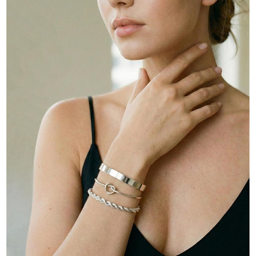 925 Sterling Silver Bracelets for Women Stack, Trendy Tennis Bangle Cuff Jewelry Set 14K Gold Plated, Adjustable Bracelet Set for Wrist Essentials, Women Fashion Watch Band Acecessories