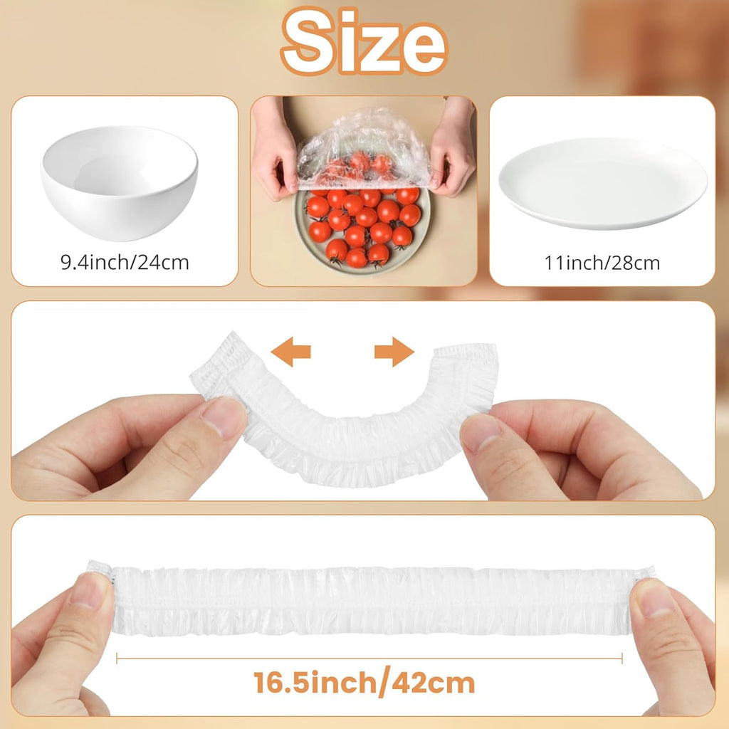 Homelove 200pcs Bowl Covers Bread Proofing - Plastic Wrap for Food Sourdough Bread Baking Rising Elastic Reusable Plate Covers Outdoor Food Fresh Keeping Bags Shower Cap Hair Deep Conditioning