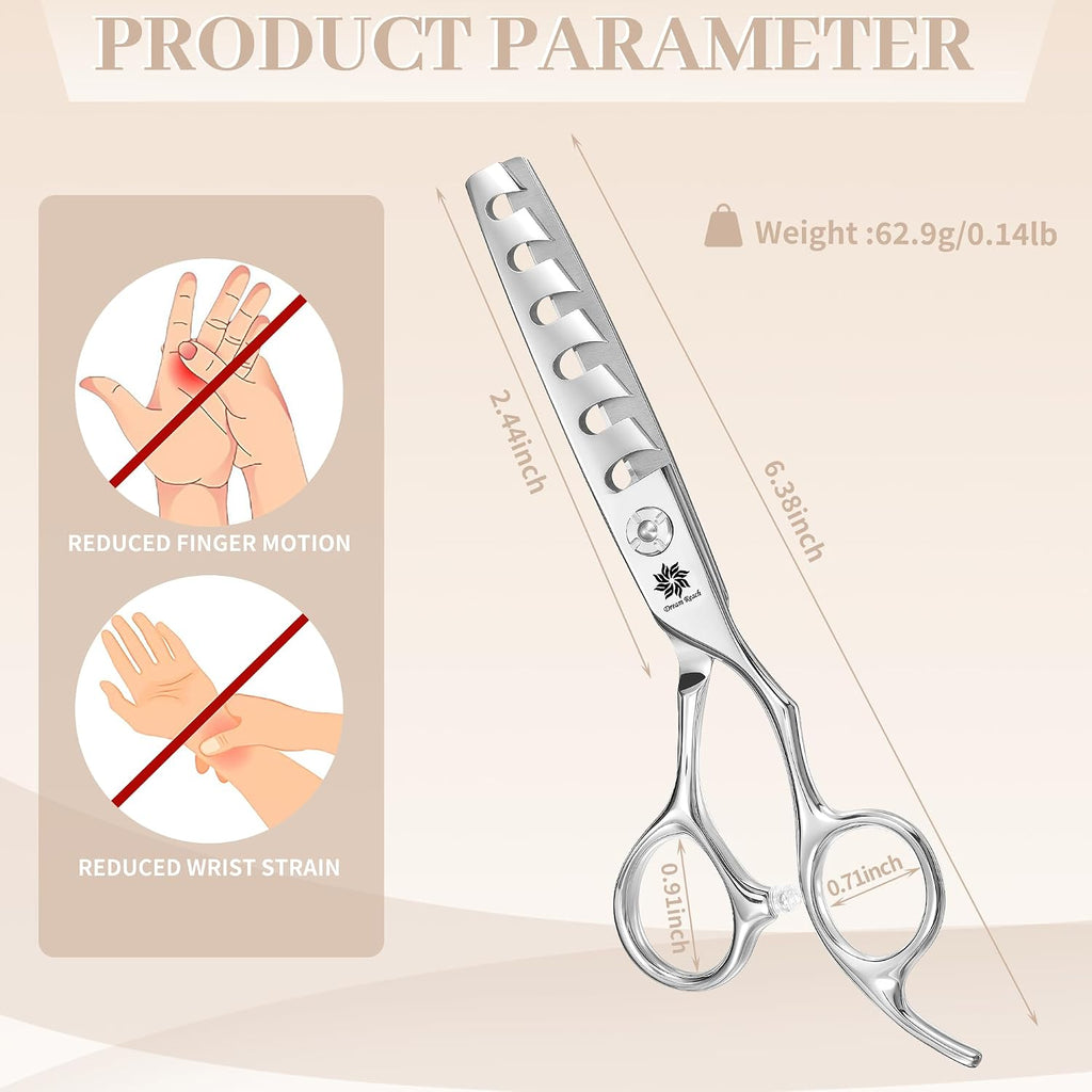 Professional 6 Inch Hair Cutting Scissors, Japanese 440C Steel Thinning Shear For Men/Women Cutting For Salon/Barber/Home