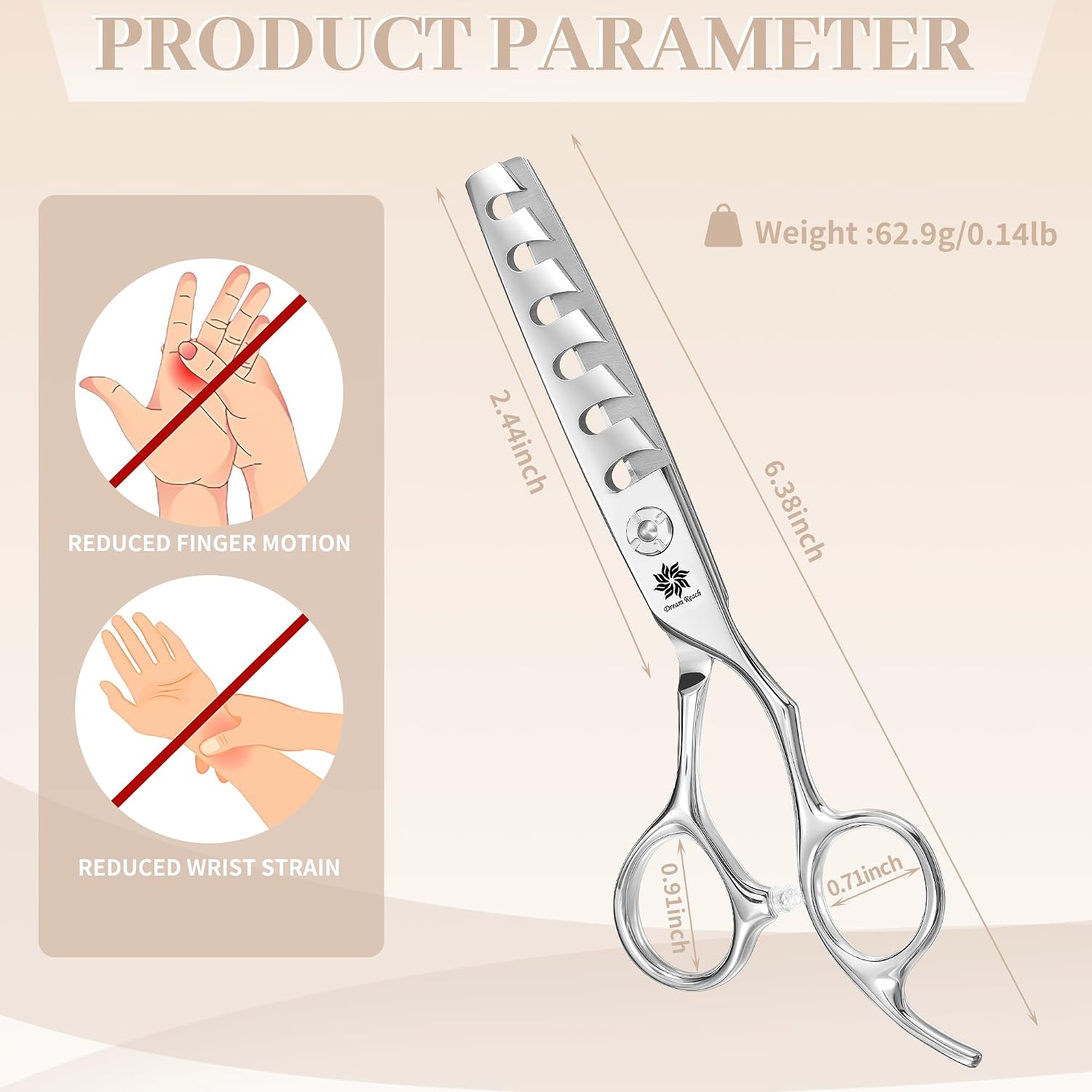 Professional 6 Inch Hair Cutting Scissors, Japanese 440C Steel Thinning Shear For Men/Women Cutting For Salon/Barber/Home