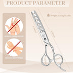 Professional 6 Inch Hair Cutting Scissors, Japanese 440C Steel Thinning Shear For Men/Women Cutting For Salon/Barber/Home