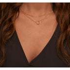 MEVECCO Layered Heart Necklace Pendant Handmade 18k Gold Plated Dainty Gold Choker Arrow Bar Layering Long Necklace for Women
