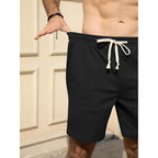 Hardaddy Mens Corduroy Shorts Elastic Waist Drawstring Casual Summer Beach Lounge Short