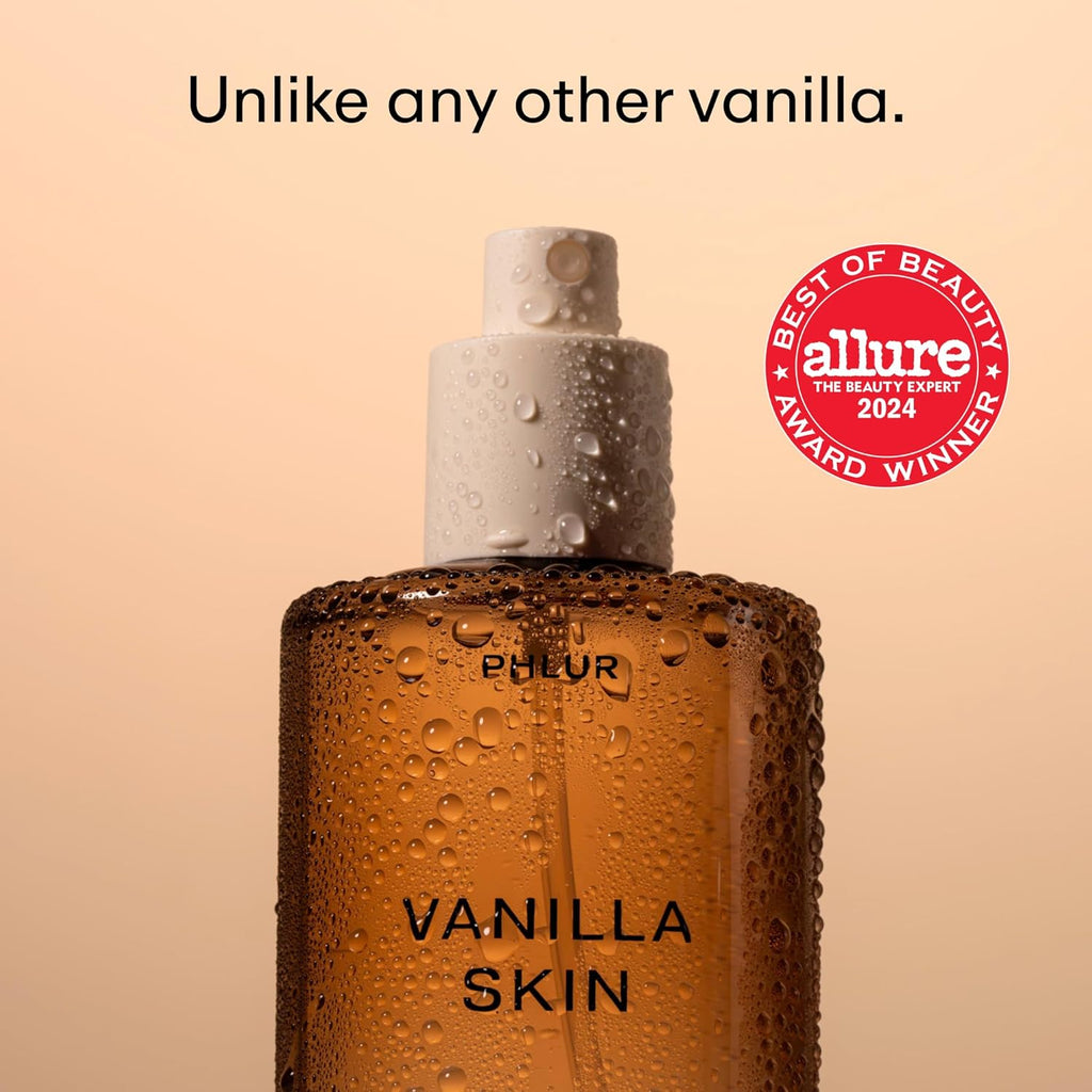 PHLUR Vanilla Skin Body Mist, 8 Fl Oz - Hair and Body Perfume for Women, Vanilla Perfume Body Spray with Pink Pepper, Cashmere Wood & Sandalwood Fragrance