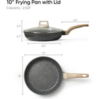 CAROTE Non Stick Frying Pan Skillet, Nonstick Granite Fry Pan with Glass Lid, Egg Pan Omelet Pans, Stone Cookware Chef's Pan, PFOA Free (Classic Granite, 10-Inch)
