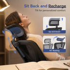 Mesh Office Chair With Adjustable Lumbar Support, Ergonomic High Back Desk Chair With Headrest, Swivel Rolling Computer Chair For Home Office (Black)