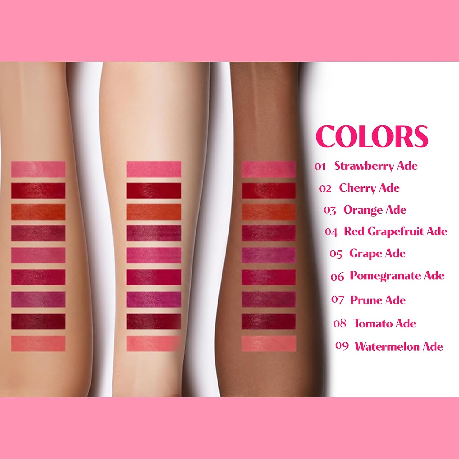 Etude Dear Darling Water Tint 3 Set (Strawberry Ade, Cherry Ade, Red Grapefruit Ade, 9G*3) | Vivid Color Lip Stain With Moisturizing Weightless & Non-Sticky Finish | Korean Makeup, Perfect For Gift