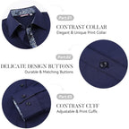 Esabel.C Womens Dress Shirts Cotton Long Sleeve Regular Fit Stretch Button Down Blouse