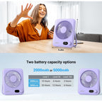 Whatook Small Desk Fan Personal Fans: 5000Mah 25 Hours Battery Office Quiet Mini Desktop Fan Portable Rechargeable Travel Essentials (Purple, 2000 Mah)