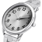 Bisley Women Watch Stainless Steel Bracelet with Magnetic Clasp Arabic Numbers Easy to Read Watch