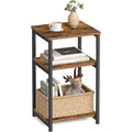 VASAGLE BARNET Collection - Side Table, Small End Table for Living Room, Modern Tall Nightstand, Bedroom, Office, Bathroom, Steel Frame, Rustic Brown and Ink Black ULET273B01