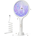 Yissvic Electric Fly Swatter 4000V Bug Zapper Racket Dual Mode (2, White) | Auto Manual Mode, Purple Attractant Light, Rechargeable, Indoor & Outdoor Home Camping Yard Use