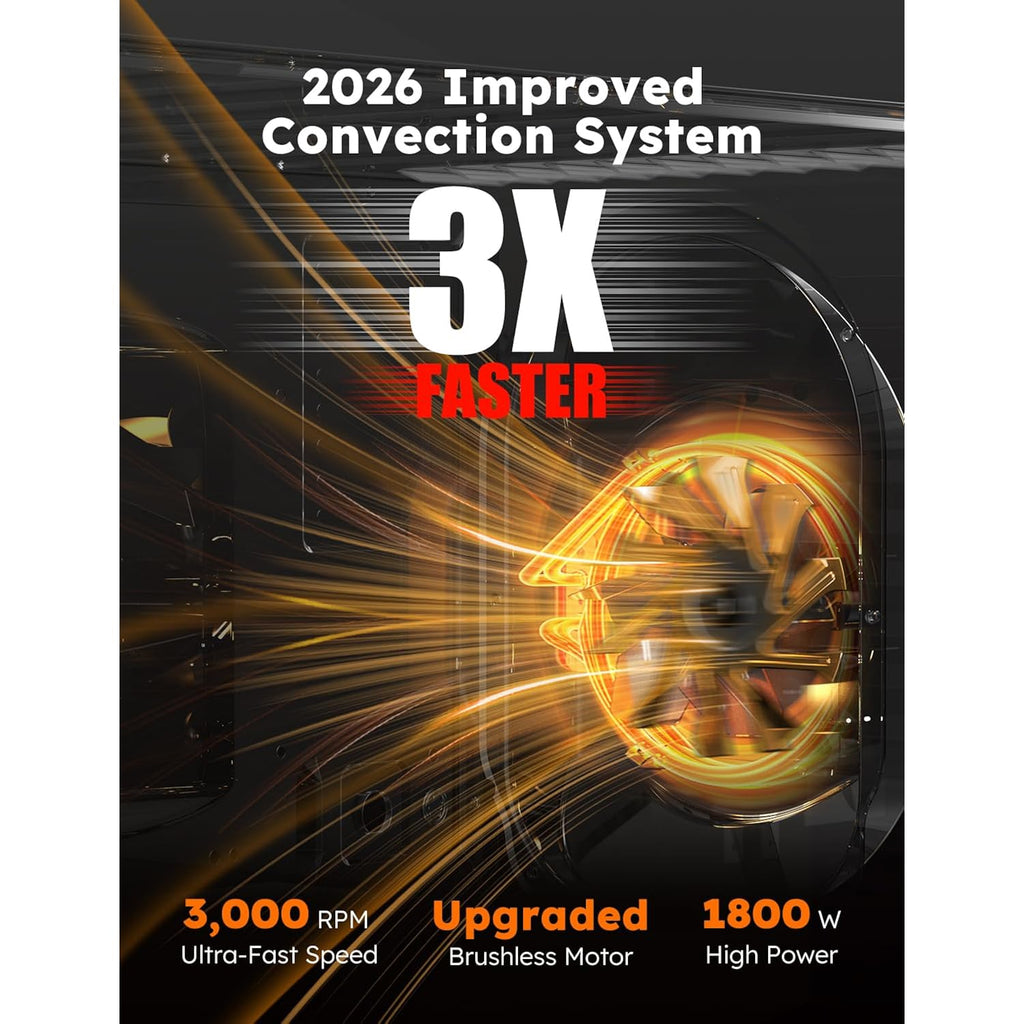 Nuwave Bravo Xl Pro Air Fryer Toaster Oven With Grill Combo, 2026 New Ultra-Fast Convection System, 35% Crispier, 2X More Even, 142 Presets, 50-500F, Smarter Probe, Pfas Free, 30Qt, Stainless Steel