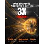 Nuwave Bravo Xl Pro Air Fryer Toaster Oven With Grill Combo, 2026 New Ultra-Fast Convection System, 35% Crispier, 2X More Even, 142 Presets, 50-500F, Smarter Probe, Pfas Free, 30Qt, Stainless Steel