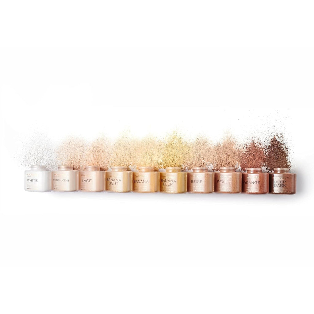 Revolution, Loose Baking Powder, Makeup Setting Powder, Long-Lasting Coverage, Mattifies & Reduces Shine, Banana Deep, 1.12 oz