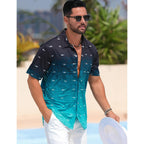 Eletop Men'S Hawaiian Shirt Summer Stretch Short Sleeve Tropical Beach Button Down Casual Shirt