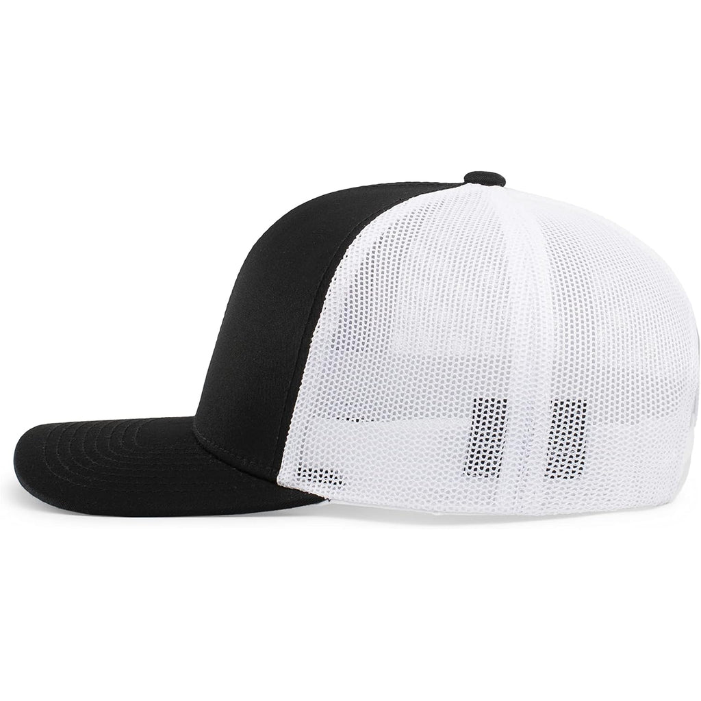 Pacific Headwear Snapback Trucker: Stylish Unisex Cap for All-Day Comfort Black/White/Black