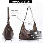 celestina Hobo Bags for Women, Ultra Soft Foldable Vegan Leather Shoulder Handbag, Stylish Slouchy Tote Purses