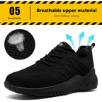 Tinefiy Steel Toe Shoes For Women Lightweight Comfortable Slip Resistant Safety Work Sneakers Cushion Puncture Proof Shoes Indestructible Shoe