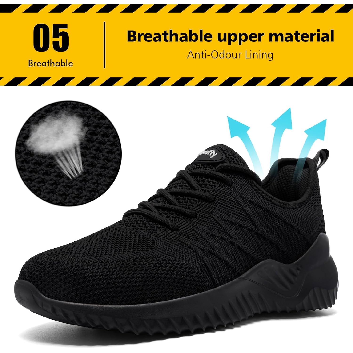 Tinefiy Steel Toe Shoes For Women Lightweight Comfortable Slip Resistant Safety Work Sneakers Cushion Puncture Proof Shoes Indestructible Shoe