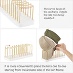 Mkono Hat Organizer For Baseball Caps, Hat Holder For 10 Baseball Caps, Tabletop Hat Rack Stand Storage Display Cap Organizer For Desk Closet Shelf Dresser White
