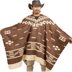 Clint Eastwood, Alpaca Wool Poncho: Western Style, Unique And Handmade In Ecuador. Thick, Warm And Soft Wool Poncho