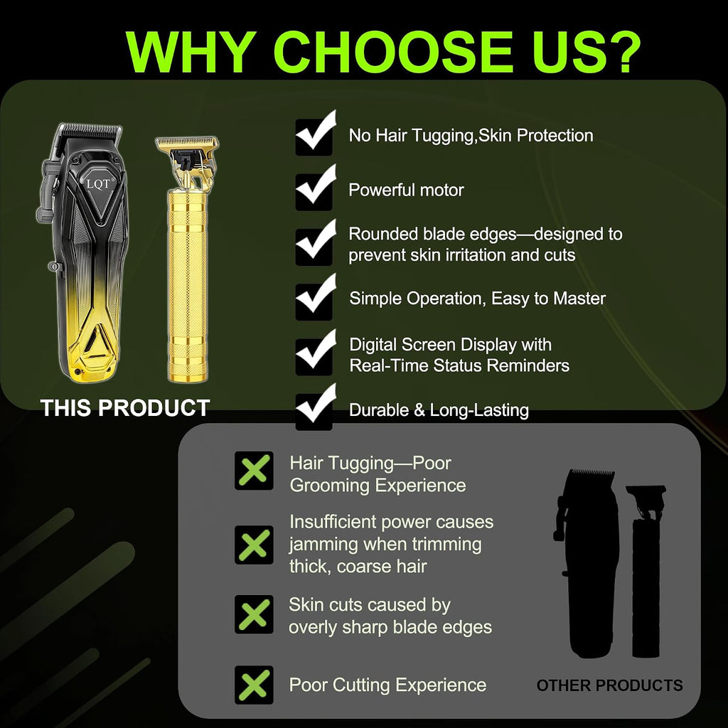 Professional Hair Clippers For Men, Cordless Beard Trimmer Set, Barber-Grade Tool With Usb Charging, Lightweight & Low Noise For Home Use