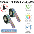 Mp Mypole Bird Scare Tape Ribbon, 2 * 300 Foot Reflective Tape Ribbon For Birds Woodpecker Scare Reflective Flash Tape Scare Birds Away For Outdoor, House, Garden, Patio, Orchard