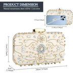 Womens Crystal Beaded Evening Bag Wedding Clutch Purse
