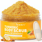 Body Scrub, Turmeric Exfoliating Body Scrub, With Coconut Oil & Vitamin C, Bikini Area Exfoliator Gently Exfoliate Body Hand And Foot Scrub, Moisturized Skin For Women And Men, 11.28Oz/320G