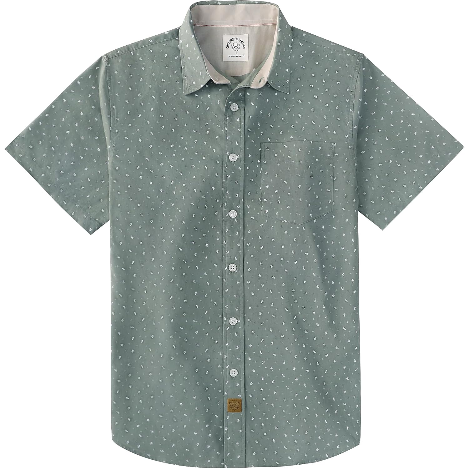 Dubinik® Mens Short Sleeve Button Down Shirts 100% Cotton Plaid Men'S Casual Button-Down Shirts With Pocket