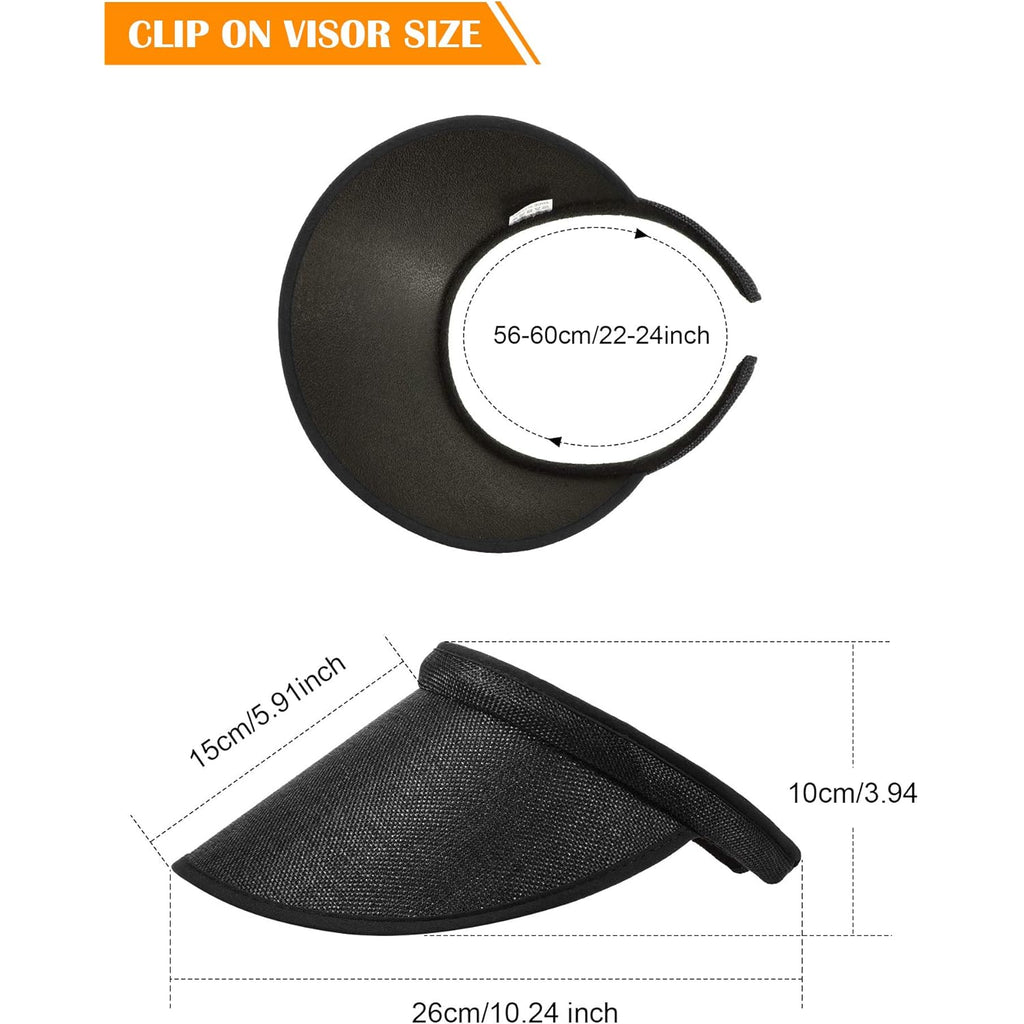 SATINIOR Sun Visor Hats for Women Men Clip on Wide Brim Visor Hats Sports Tennis Golf Cap UPF 50 for Travel Outdoor Activity