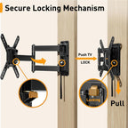 Perlegear Lockable Rv Tv Mount For 13–43 Inch Tvs Up To 44 Lbs, Full Motion Rv Tv Wall Mount With Swivel, Tilt, Pull Cord Lock, Rv Tv Mount For Camper, Rv, Motorhome, Max Vesa 200X200Mm, Pglrvf2