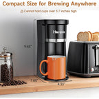 Horavie Small Single Serve Coffee Maker, Fast Brew One Cup Coffee Machine For K Cup And Grounds, 6 To 12 Oz. Brew Sizes, Pod Coffee Maker With Descaling Reminder And Viewing Tank, Black