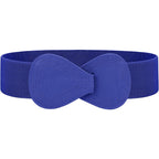 WHIPPY Women Wide Elastic Belt Ladies Stretch Dress Belt Fashion Waistband with 8-shaped Interlock Leather Buckle