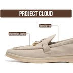 Project Cloud 100% Genuine Leather Womens Shoes - Lightweight Moccasins Loafers For Women With Memory Foam And Leather Insole - Non-Slip Casual Womens Slip On Shoes For Women (Iris)