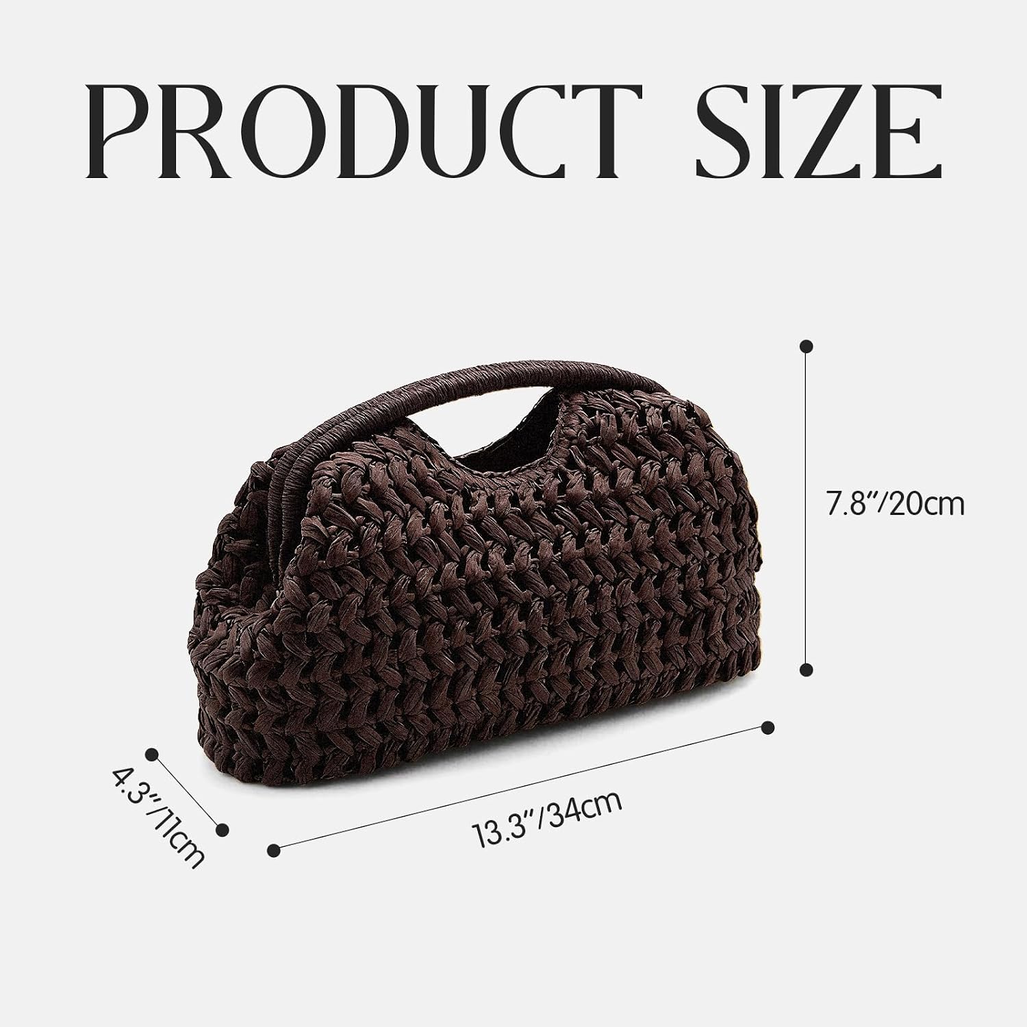 Large Straw Dumpling Clutch Purse For Women,Summer Vacation Beach Hobo Bag,Woven Evening Top Hanlde Handbags