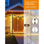 4 Pack String Light Poles For Outside With Ground Stakes And Fence Clips | Adjustable 7-Section Metal Patio Light Poles For String Lights And Lanterns; For Garden, Patio, Backyard And Outdoor Decor.