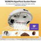 Roborock Q7 M5+ Robot Vacuum And Mop, Up To 7-9 Weeks Self-Empty, 10000Pa | Upgraded From Q5 Max+, Dual Anti-Tangle System For Pet Hair & Carpet, Precisense Lidar Navigation, App Control, White